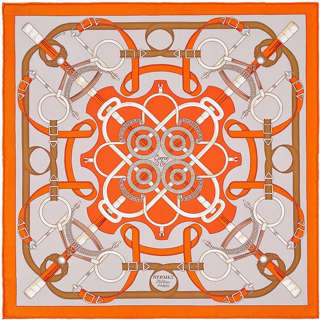 Hermes 45cm Square Scarf Eperon d'Or