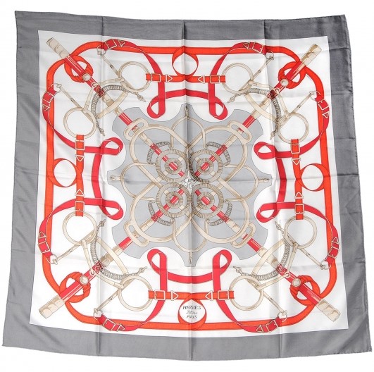 Hermes 90cm Square Scarf Eperon d'Or