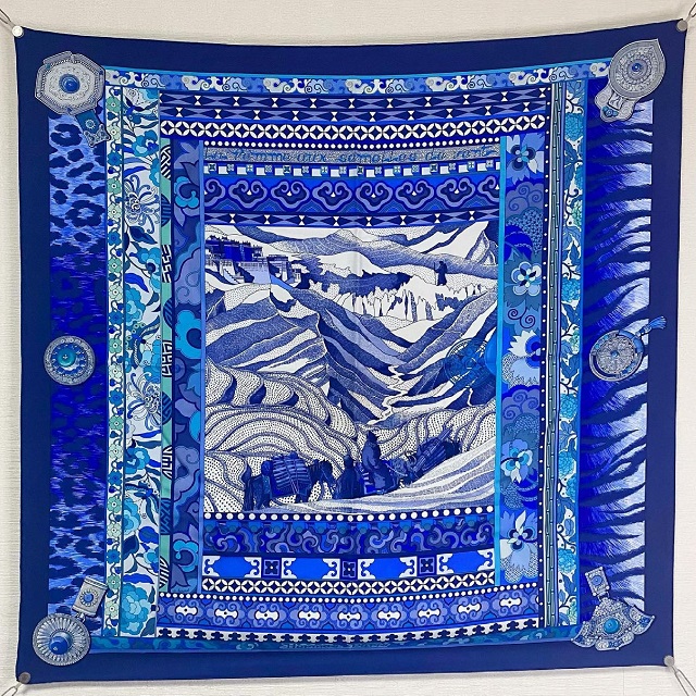 Hermes 90cm Square Scarf La Femme aux Semelles de Vent