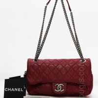 Chanel Fuchsia Metallic Leather Flap Bag