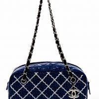 Chanel Hand Embroidered Patent Leather Camera Case Bag (Rare)