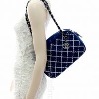 Chanel Hand Embroidered Patent Leather Camera Case Bag (Rare)