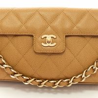 Chanel Beige Quilted Caviar Leather Single Flap Bag