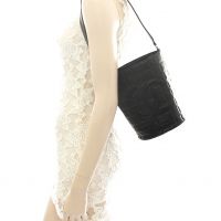 Chanel Black Chocolate Bar Lambskin Leather Bucket