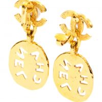 Chanel CC Cut Out Clip Earrings