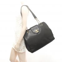 Chanel Black Jumbo Weekender Overnighter Caviar Leather XL Bag