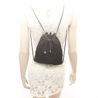 Chanel Black Quilted Fabric/Suede Backpack