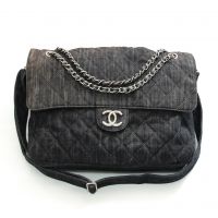 Chanel Quilted Denim Stretch Spirit Maxi Messenger