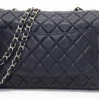 Chanel Navy Blue Quilted Lambskin Leather Classic Jumbo Single Flap Bag