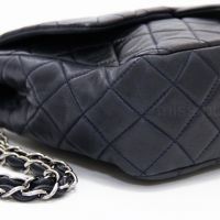 Chanel Navy Blue Quilted Lambskin Leather Classic Jumbo Single Flap Bag