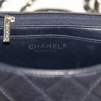 Chanel Navy Blue Quilted Lambskin Leather Classic Jumbo Single Flap Bag