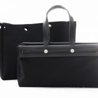 Hermes 2 in 1 Herbag Cabas Canvas Leather Tote