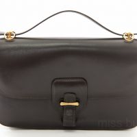 Hermes Dolly Veau Box Dark Brown 1970's Leather Bag