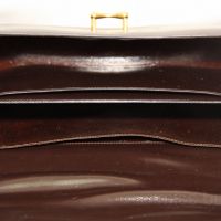 Hermes Dolly Veau Box Dark Brown 1970's Leather Bag