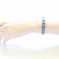 Hermes Behapi Simple Tour Light Blue/Dark Brown Reversible Leather Bracelet