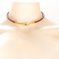 Hermes Jumbo Leather Hook Bracelet/Choker