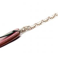 Hermes Apple Leather Silver Key Chain/Bag Charm