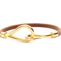 Hermes Jumbo Leather Hook Bracelet