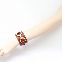 Hermes Pavane Palladium Leather Bracelet