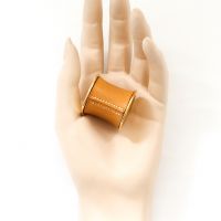 Hermes Leather Metal Scarf Ring
