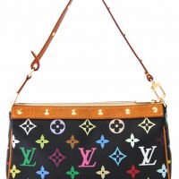 Louis Vuitton Black Multicolore Canvas Takashi Murakami Pochette Accessoires